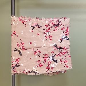 Express Infinity Scarf with Flowers and Birds